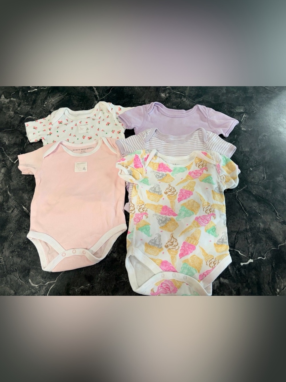 Burt’s bees baby girl onesies